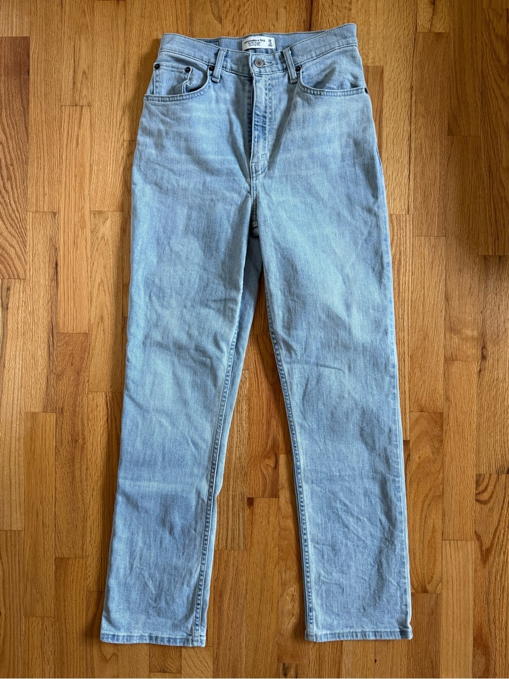 Abercrombie & Fitch light blue ultra high rise jeans